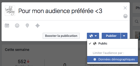 Cibler mes publications Facebook à une audience préférée