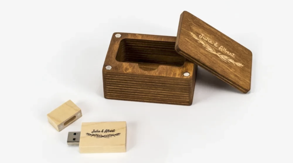 boite en bois pour clef usb photographe