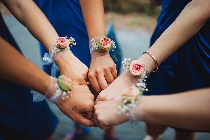 Photo de mariage : les demoiselles d'honneur