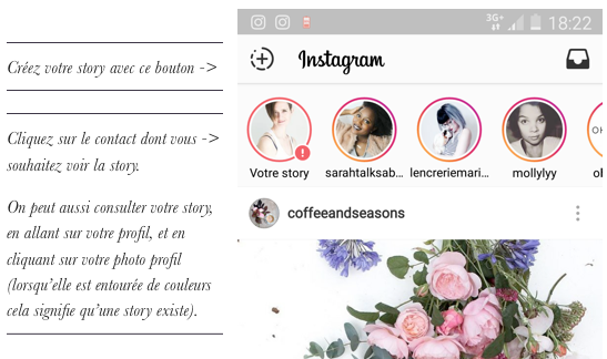 Comment s'affichent les stories sur mon application Instagram ?