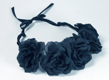 Couronne de fleurs noir - style gothique
