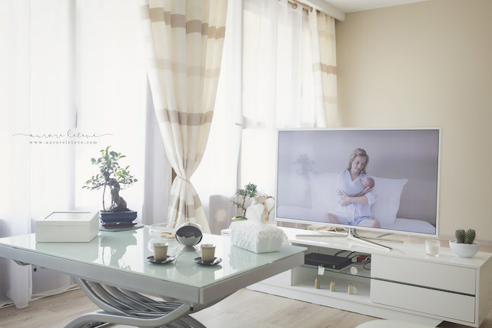 Le Home Studio Photo d'Aurore : l'espace de visualisation des images après séance.