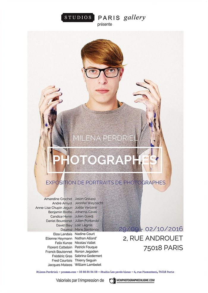 Affiche de l'exposition "photographes" de Milena Perdriel, photographe à Paris