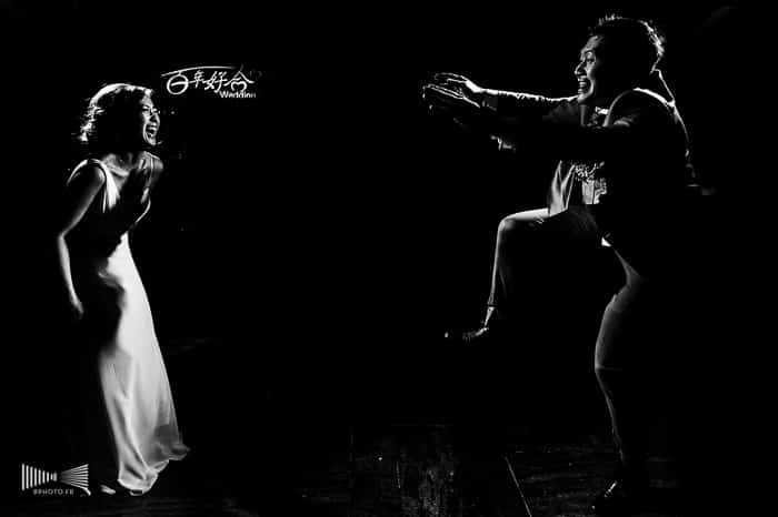 Photographie de mariage en noir e blanc