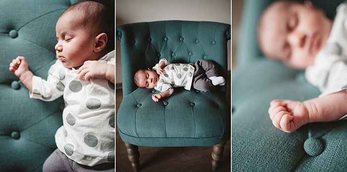 Un triptyque pour raconter l'hisoire d'un bébé en photos.